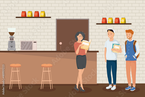 students in the cafeteria