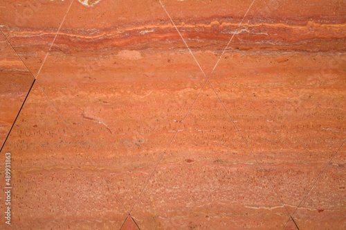 Coral Red Marble Wall. © ttrimmer