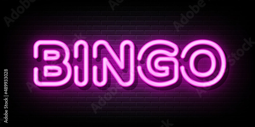 bingo neon sign. neon symbol