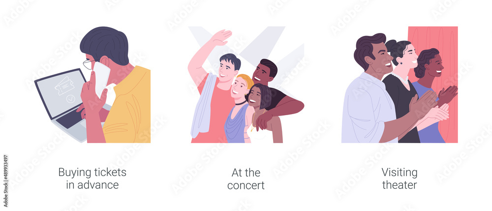Nighttime leisure activities together isolated cartoon vector illustrations set. Nighttime leisure activities together isolated cartoon vector illustrations set.