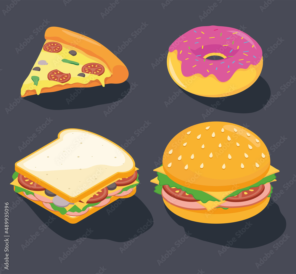 fast food four icons fast food four icons