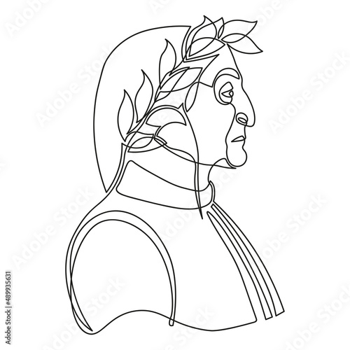 Dante Alighieri portrait single line