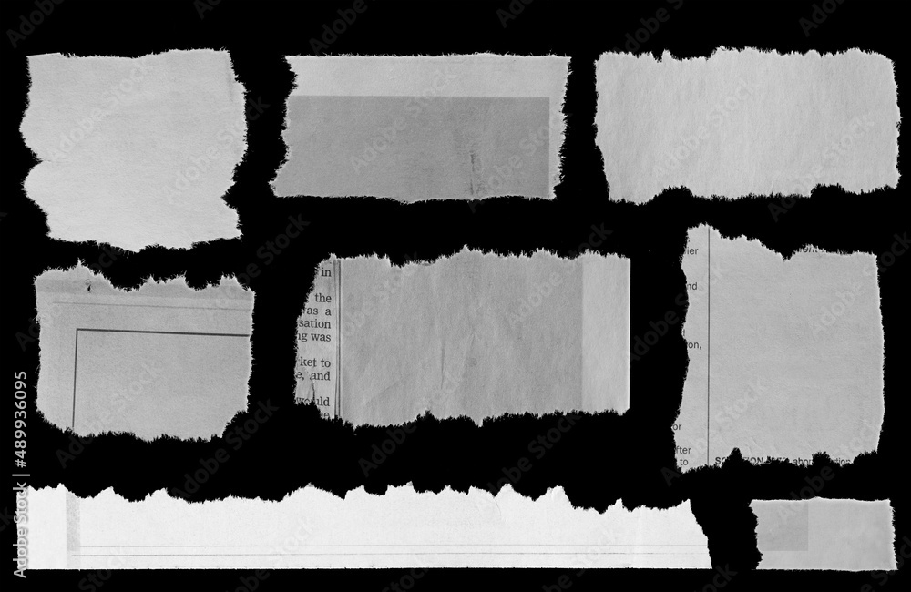 Torn papers on black Torn papers on black