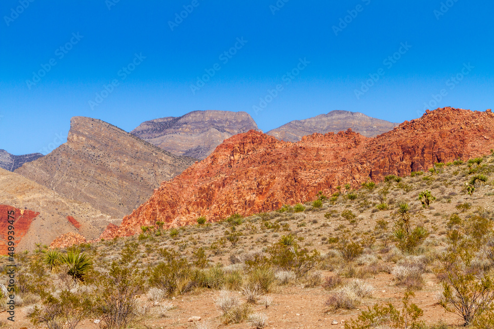 Mountain landscape at the Red Rock Canyon National Conservation Area in Nevada Mountain landscape at the Red Rock Canyon National Conservation Area in Nevada