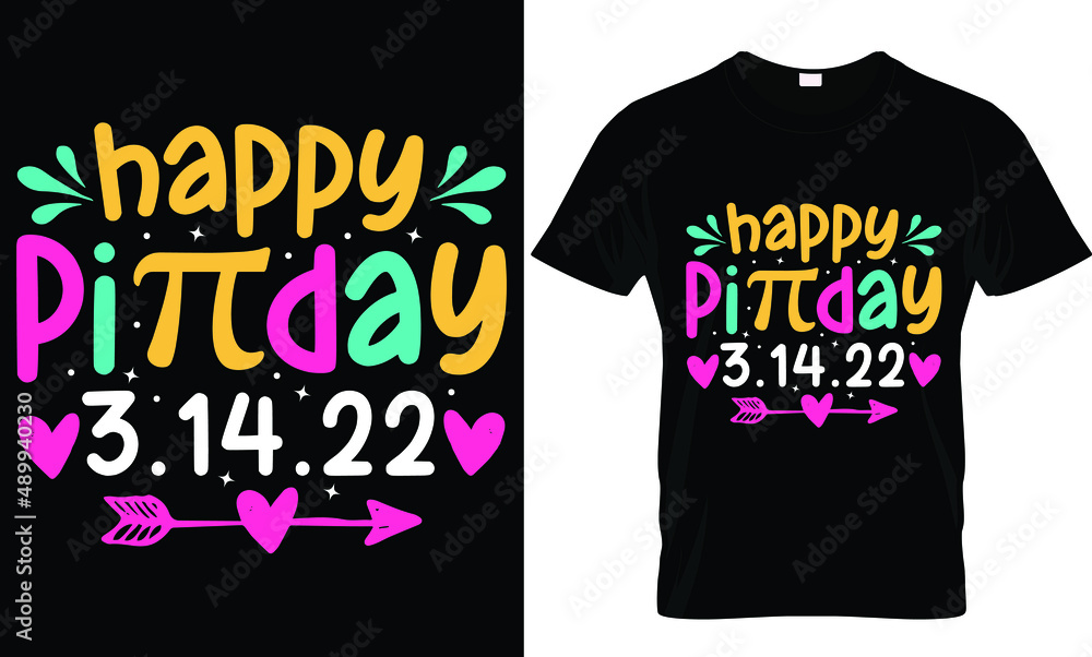 Pi day t-shirt design. Happy pi day craft t-shirt design. T-shirt design for women. - obrazy, fototapety, plakaty 