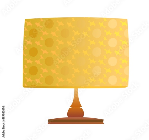 Table lamp. Modern minimalist torchere design. Cartoon style. Object isolated on white background. Vector