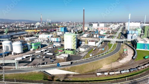 Industrial area Industrial Park Infraserv Hoechst Frankfurt - aerial view photo
