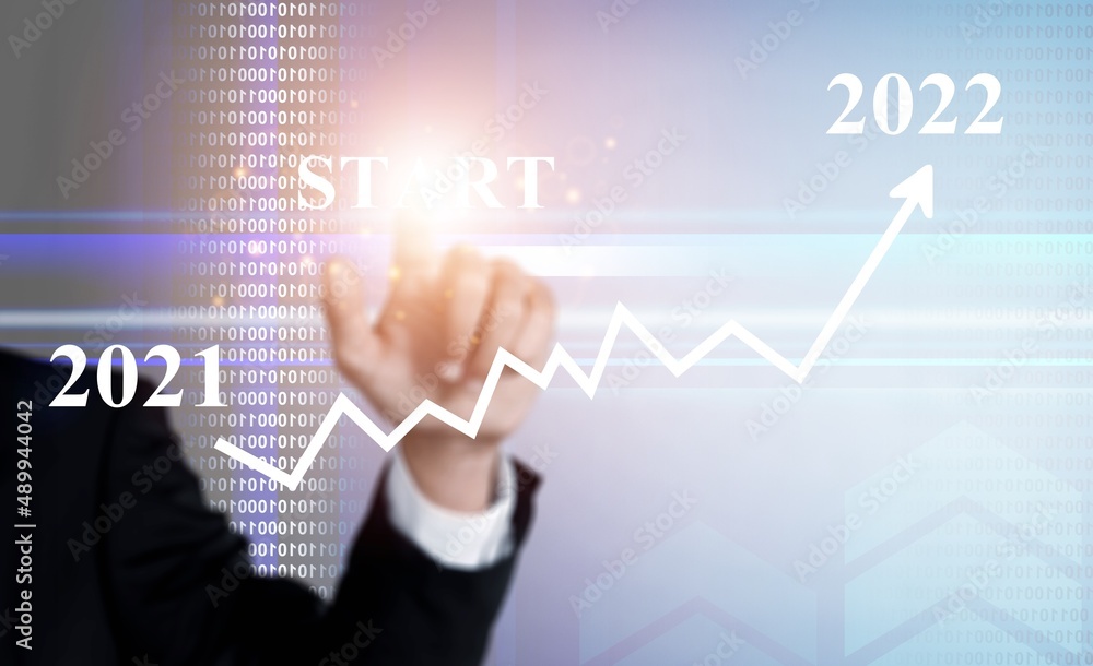 Business touch START word on growth data chart arrow with diagram budget, Business touch START word on growth data chart arrow with diagram budget,
