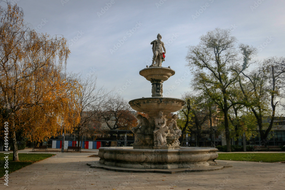 The Danubius Fountain in Budapest, Hungary