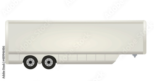 White truck lorry trailer. vector
