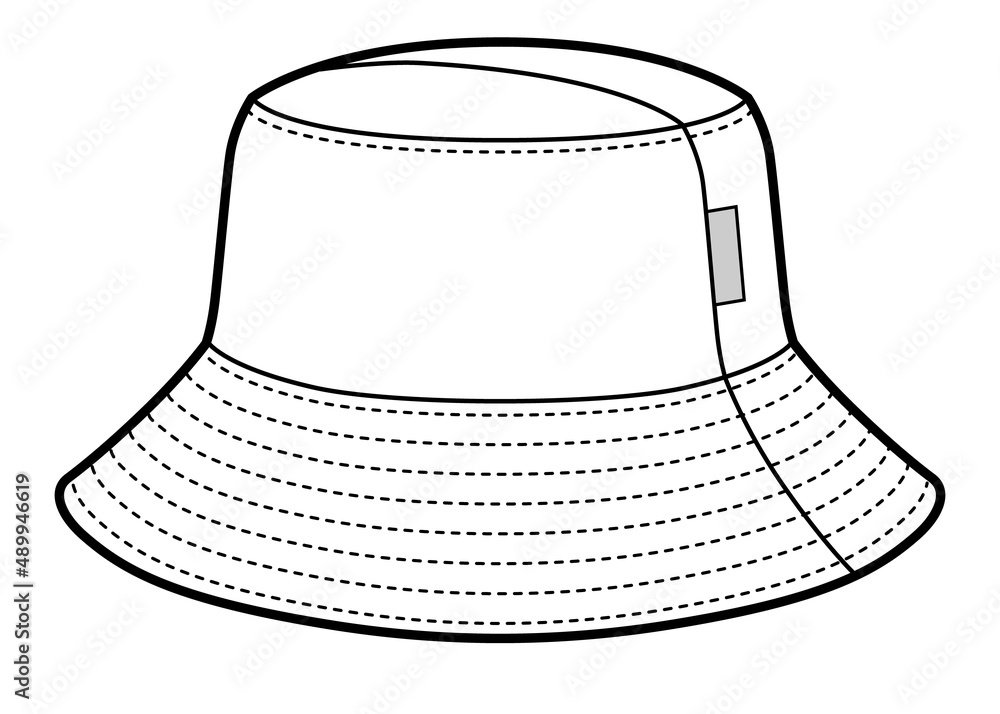 Panama unisex outline for coloring, bucket hat Stock Vector | Adobe Stock