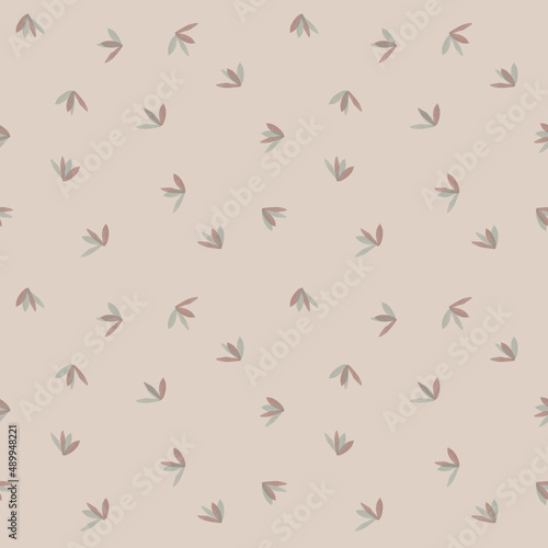 Vibrant floral background with stylish, simple flowers and watercolor stains. Watercolor seamless floral pattern. Vintage style texture for fabric, wallpaper, decor.