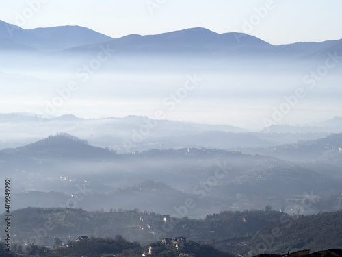 veroli medieval village lazio frosinone huge valley landscape photo