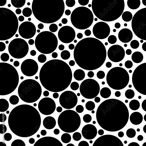 Seamless dalmatian fur animal print. Animal skin template. Spot background. Vector design illustration. Random bovine spots hand drawn design. Farm animal textural banner.