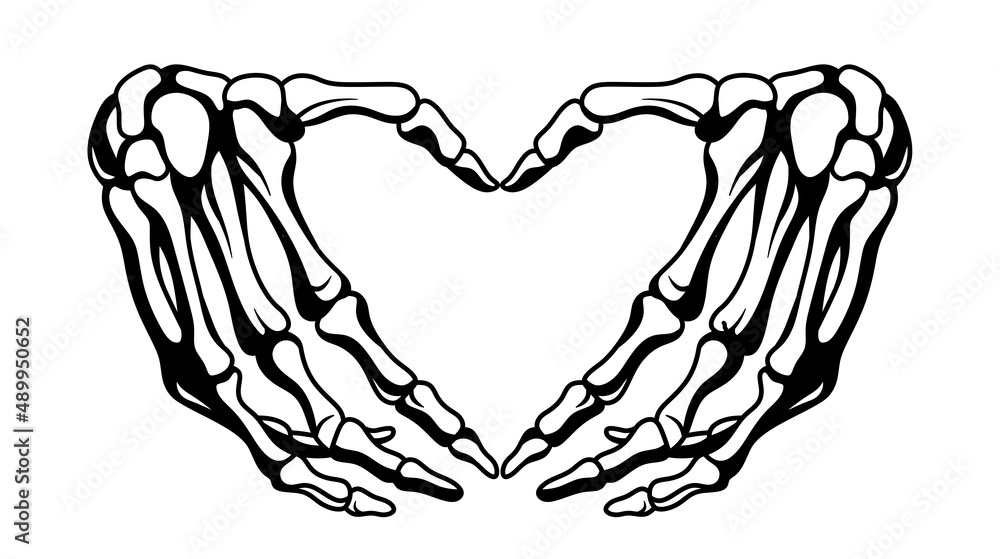 
Hand. Human bones. Human skeleton. Illustration of a skeleton hand. - obrazy, fototapety, plakaty 