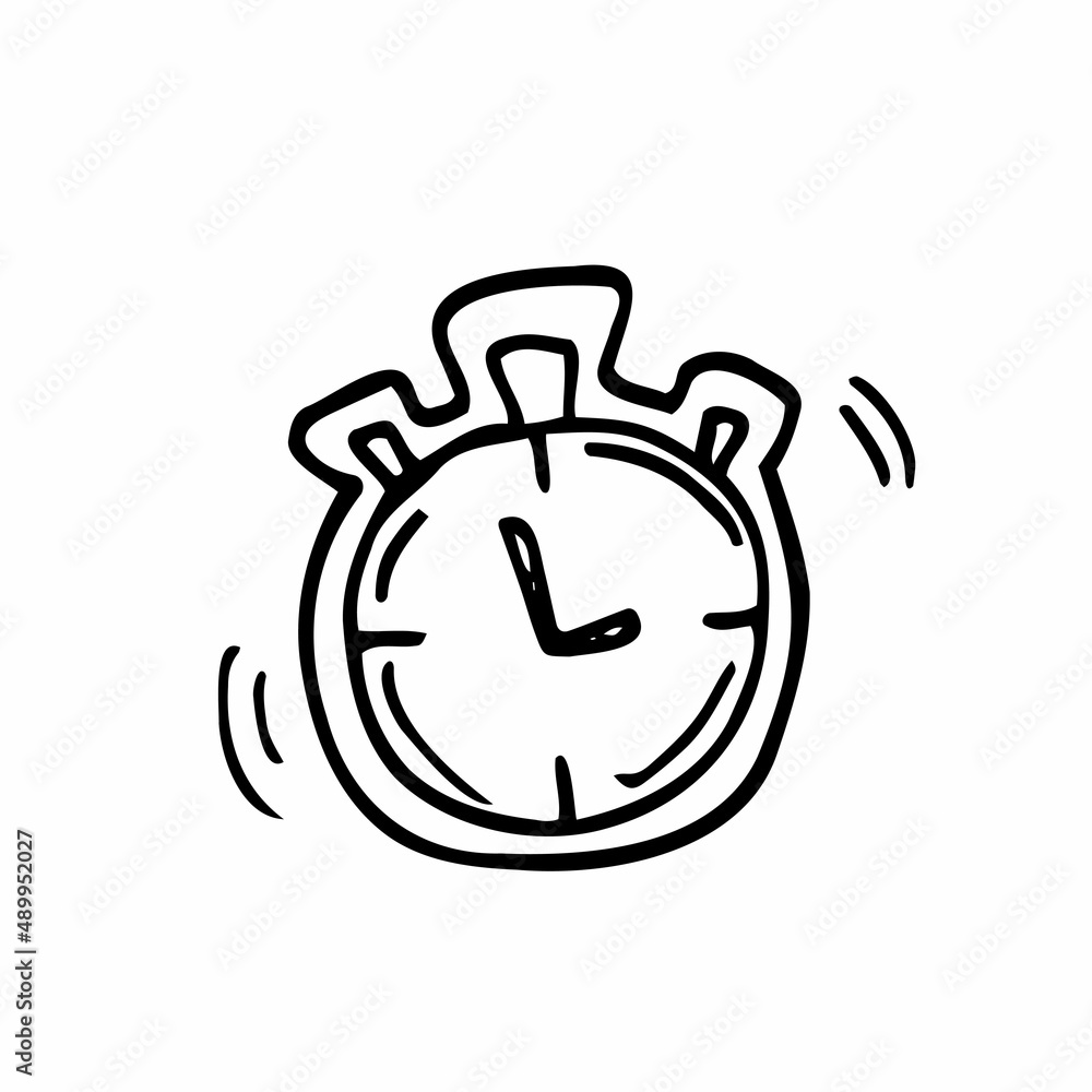 Fototapeta premium Stopwatch doodle icon. Hand drawn sketch in vector