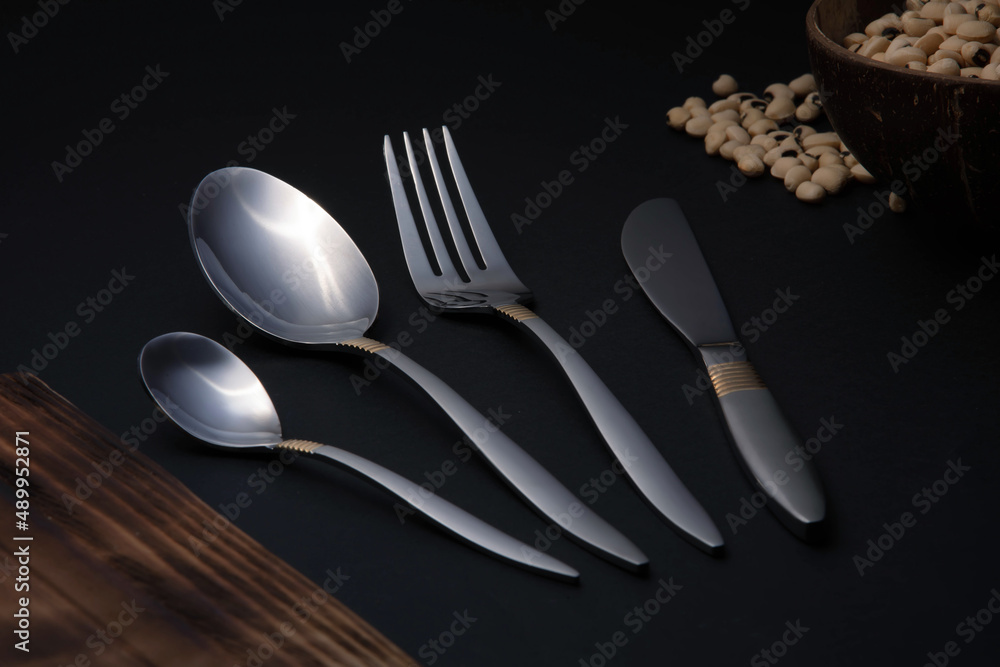 dining cutlery set on non isolated background dining cutlery set on non isolated background