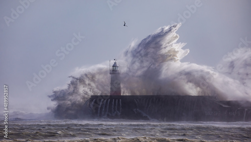 Newhaven Storm Eunice Crashing Waves 