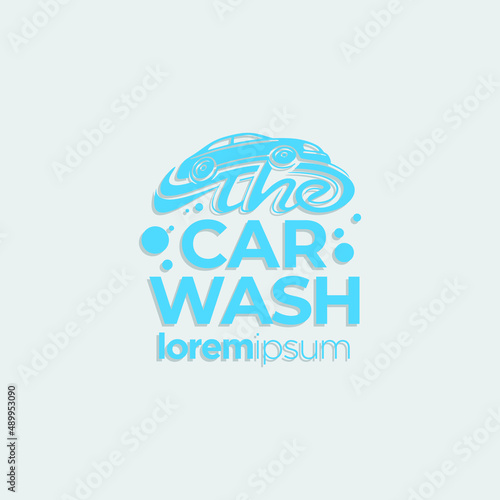 car wash logo with car icon