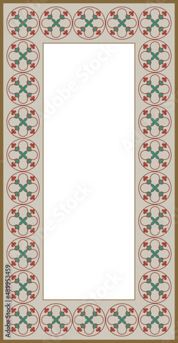 Mockup frame with a pattern in the style of gothic