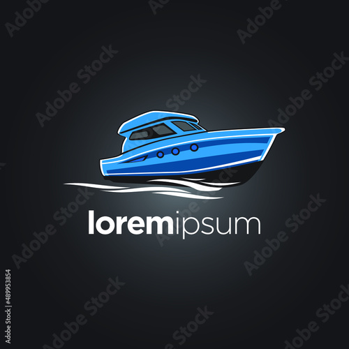 the boat logo is moving blue
