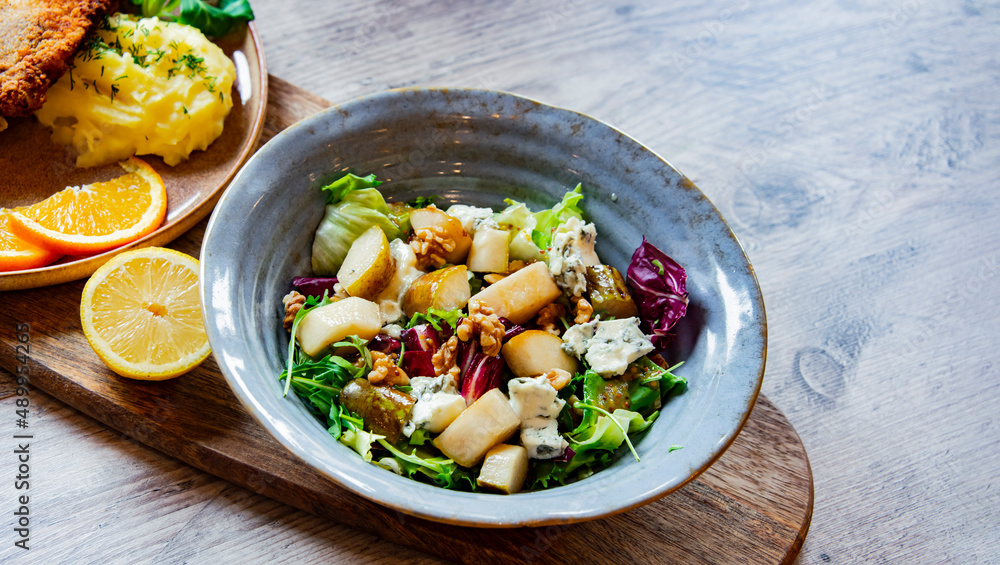 A plate of vegetable salad A plate of vegetable salad