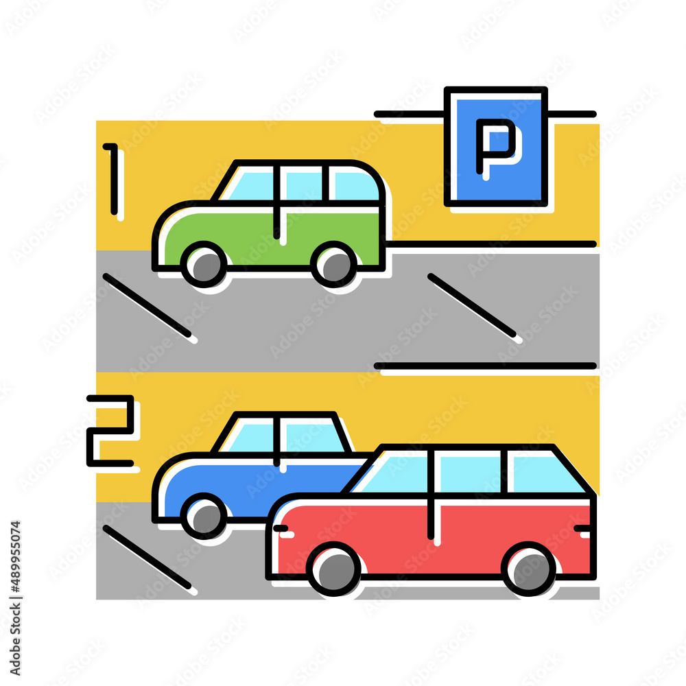 multilevel car parking color icon vector illustration