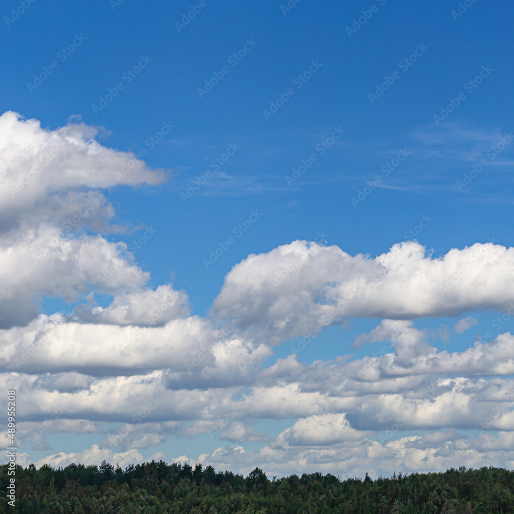 daytime blue sky with white cloud closeup as natural background