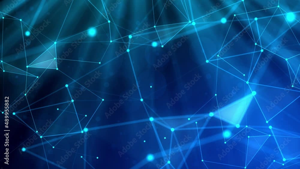 Motion graphic of Blue technology icon network connection abstract background concept video. 3D render