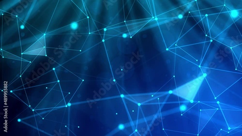 Motion graphic of Blue technology icon network connection abstract background concept video. 3D render