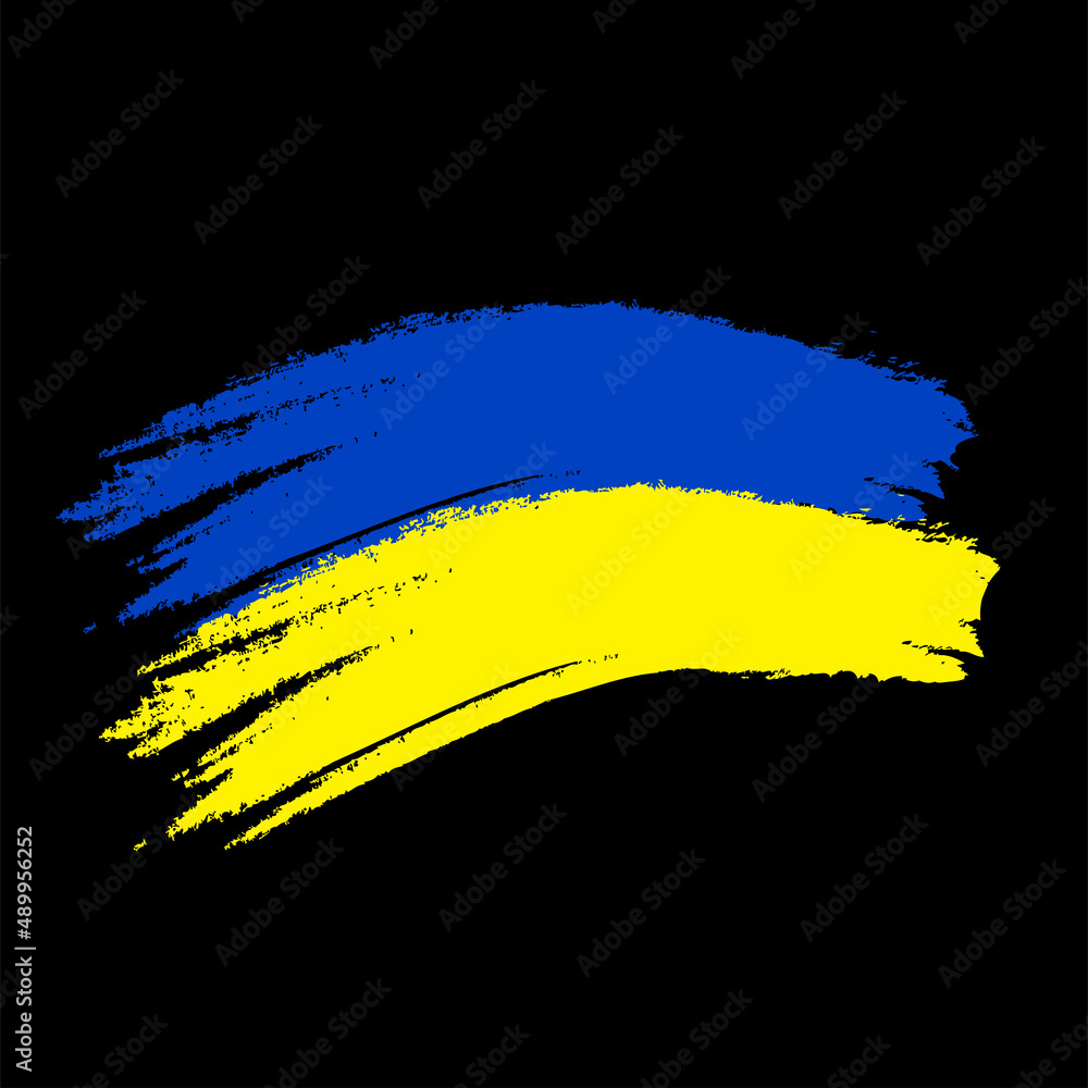 Obraz premium Vector illustration. Ukrainian flag. Yellow - blue flag of the country. Original color. Geographic location icon. User interface element. National flag.