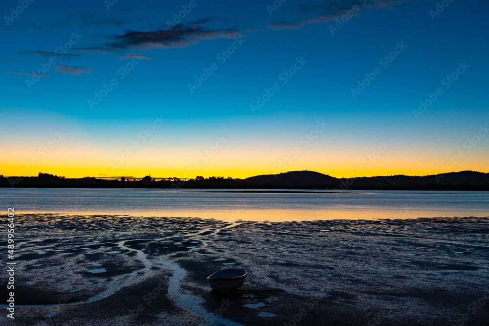Sunrise over bay, Waimapu Estuary, Tauranga New Zealand