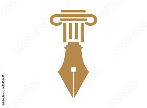pen pillar logo nib column vector image