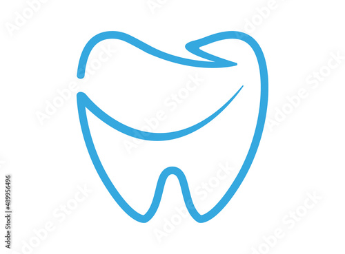 dentist logo tooth outline vector image