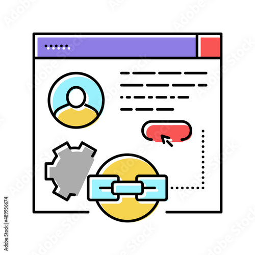 guest post service color icon vector illustration