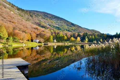 autumn in the mountains with lake