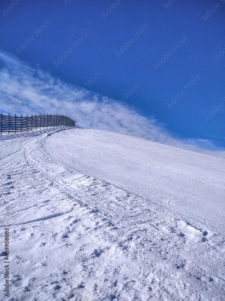 Ski slope in the italian alps of Livigno