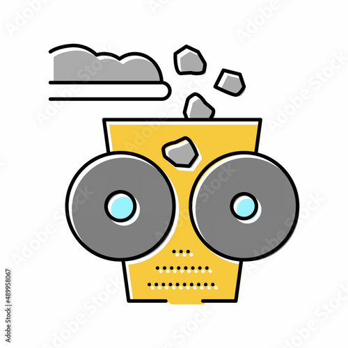crushing stone machine color icon vector illustration