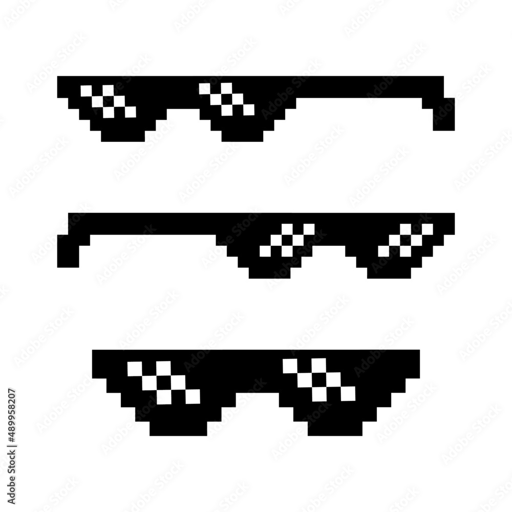 Thug life glass vector illustration. Thug life pixels vector glasses ...