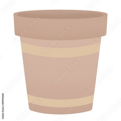 cute childish spring illustration - flower pot on a white background