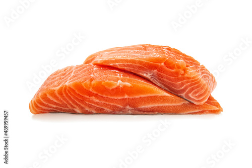 Fresh salmon fish isolated on white background, including clipping path