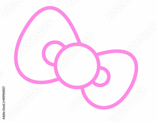 リボン(線画ピンク)