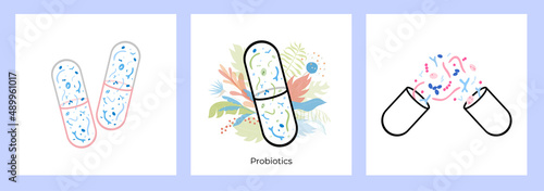 Probiotics set concept