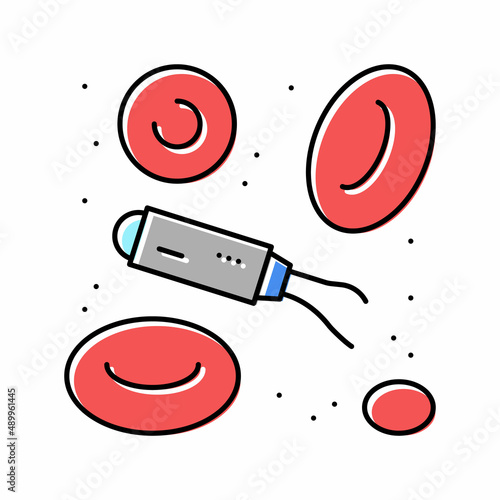 nanorobotics modern technology color icon vector illustration