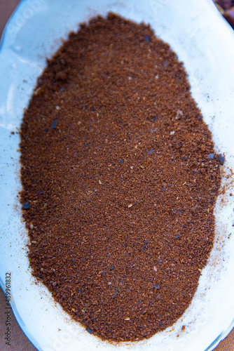 ground and roasted coffee in the traditional way