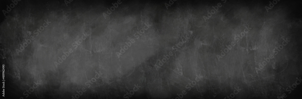 Dirty black chalkboard as background, banner design