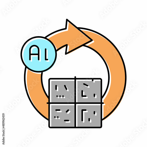 recycling aluminium production color icon vector illustration