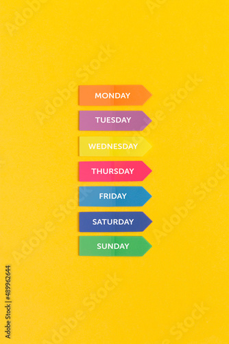 Obraz na płótnie Days of the week sticky notes w salonie