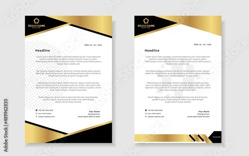 luxury gold letterhead elegant set for business and corporation