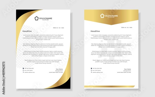 luxury gold letterhead elegant set for business and corporation